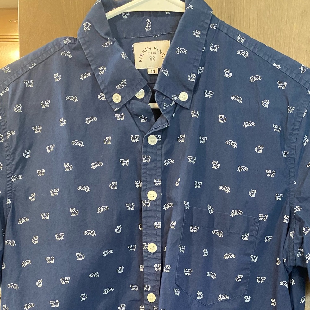 Kirrin Finch menswear style button-up shirt. Made for MOC people in mind! Purrr!